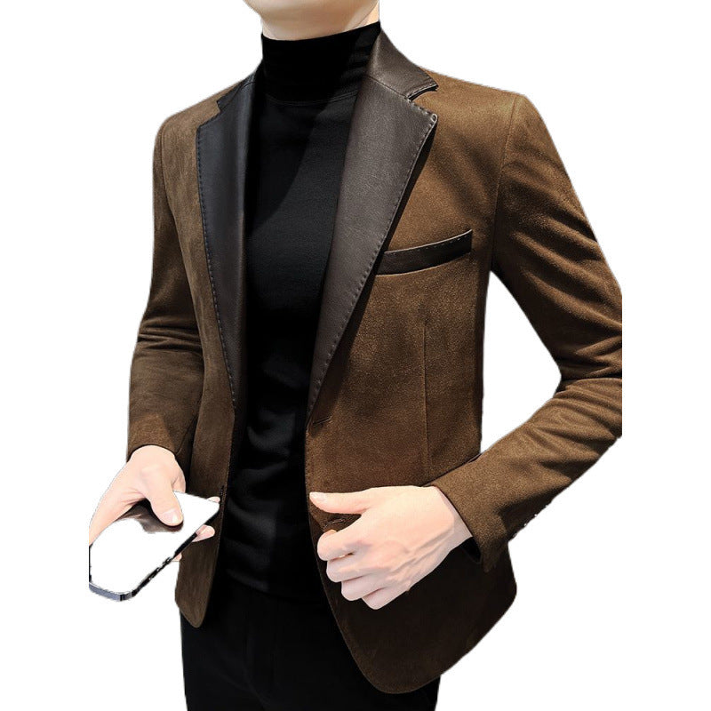 Fashion Casual Men's Patchwork Jacket