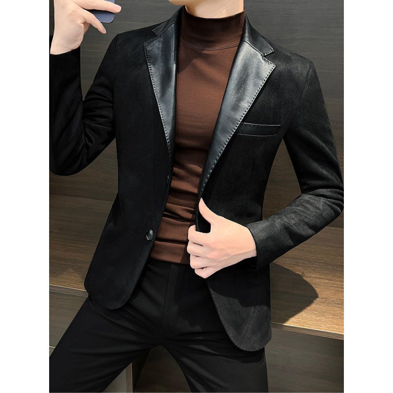 Fashion Casual Men's Patchwork Jacket
